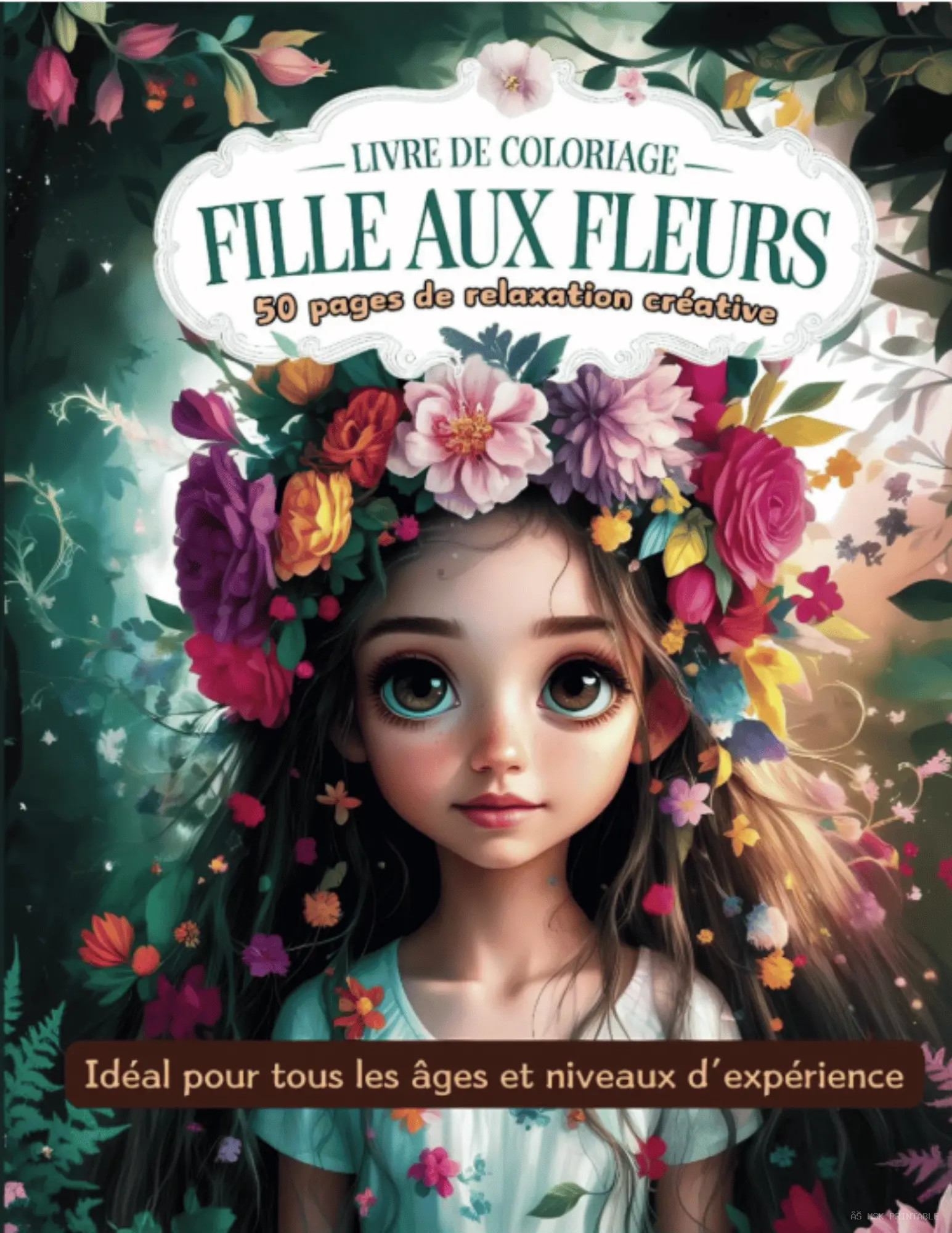 Livre de Coloriage Filles aux Fleurs