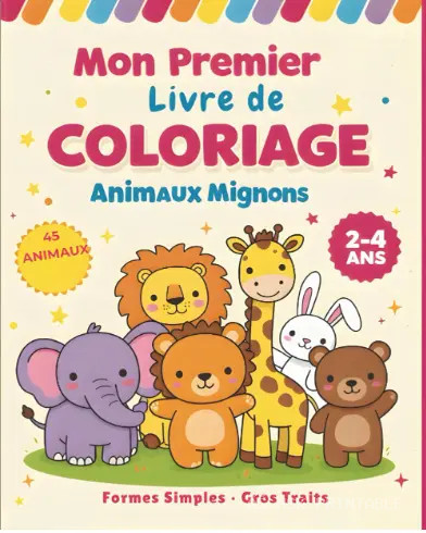 My First Cute Animal Coloring Book for Toddlers Ages 2-4 | 50 Adorable Animals to Color | Bold Easy Designs with Thick Lines for Preschool Kids