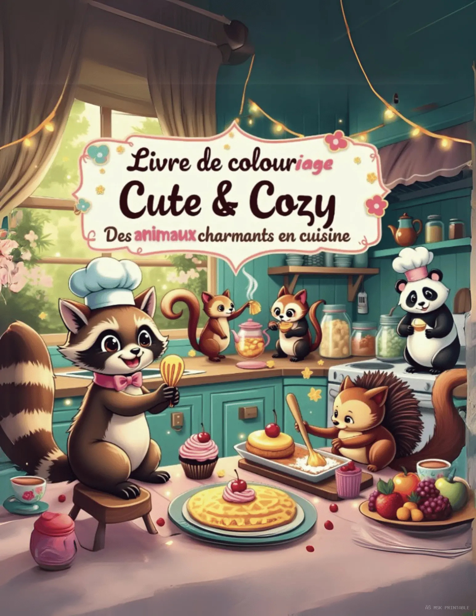 Livre de coloriage Cute &amp; Cozy Des animaux charmants en cuisine