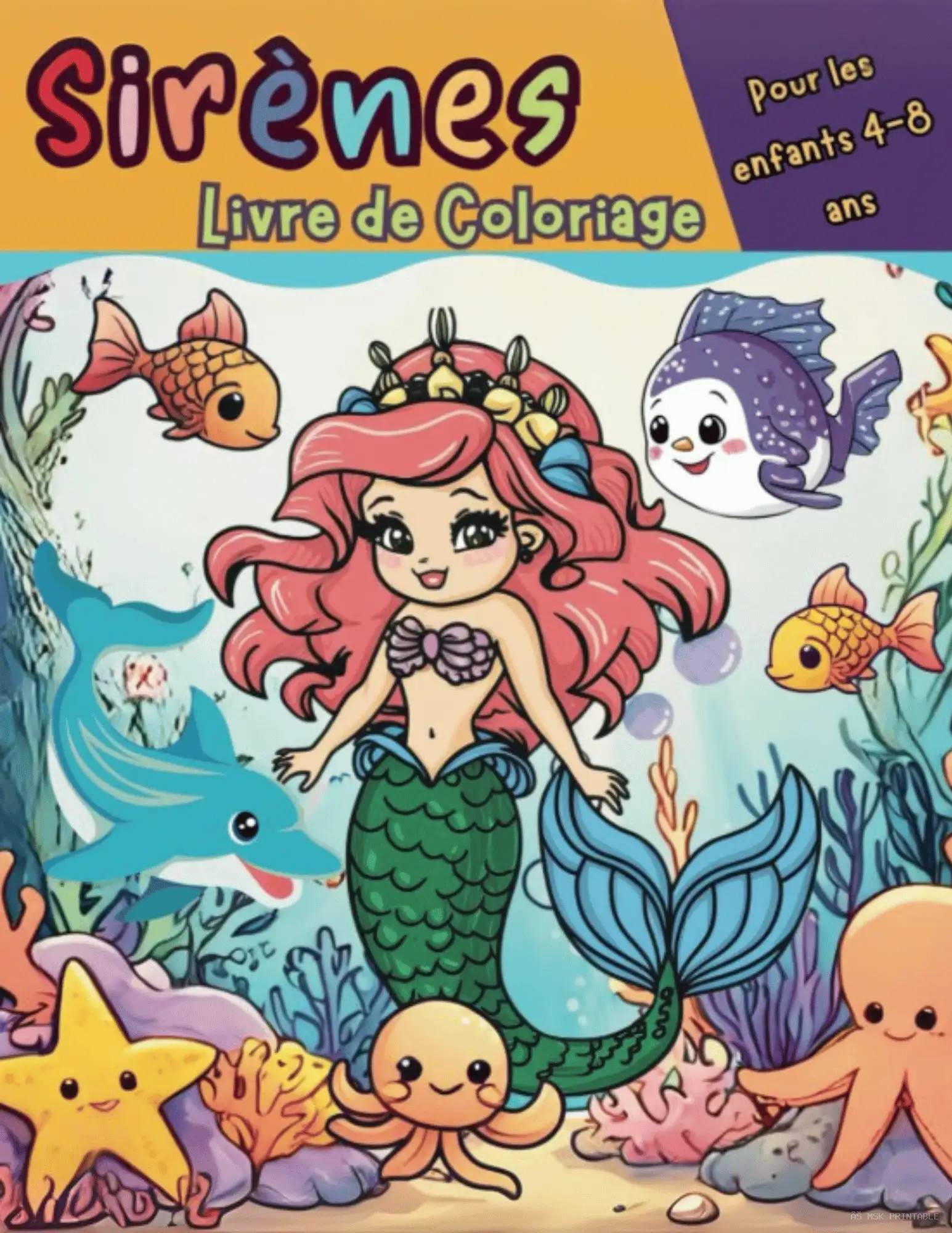 Sirène - Livre de coloriage