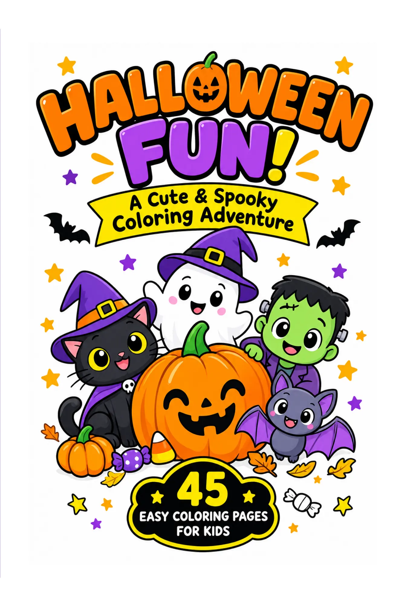 Halloween Fun! A Cute And Spooky Coloring Adventure